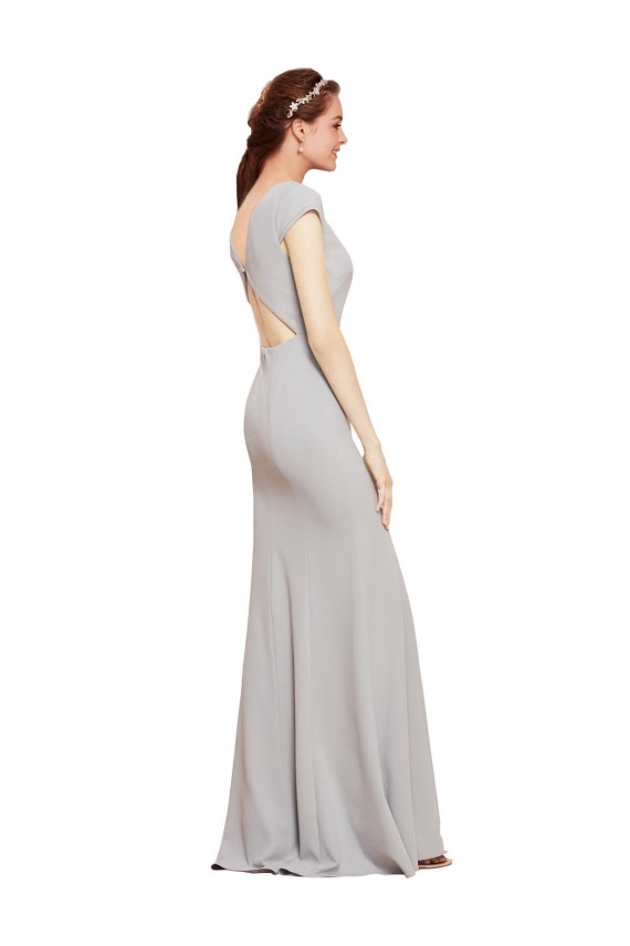 Discount Sleeveless Dark Navy Open Back A-Line Boat Neck Prom Dress Canada