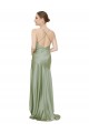Discount Sleeveless Smoke Green Criss Cross Open Back A-Line Cowl Neck High Low Prom Dress Canada