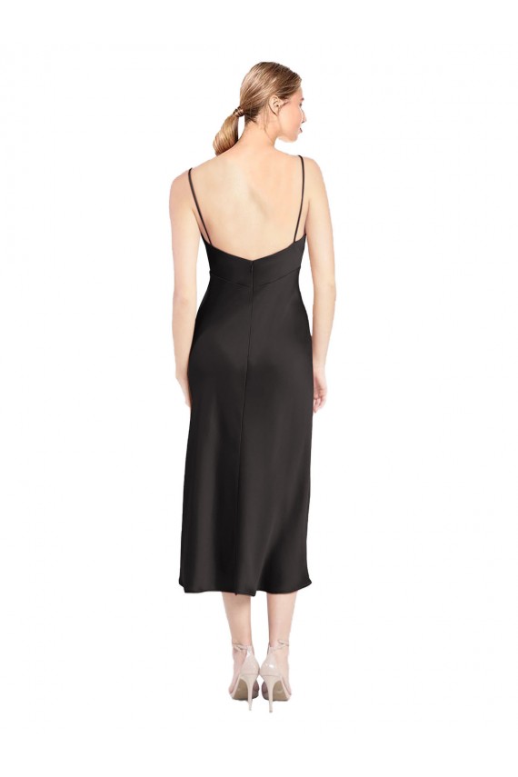 Discount Sleeveless Black Low Back A-Line Spaghetti Straps Prom Dress Canada