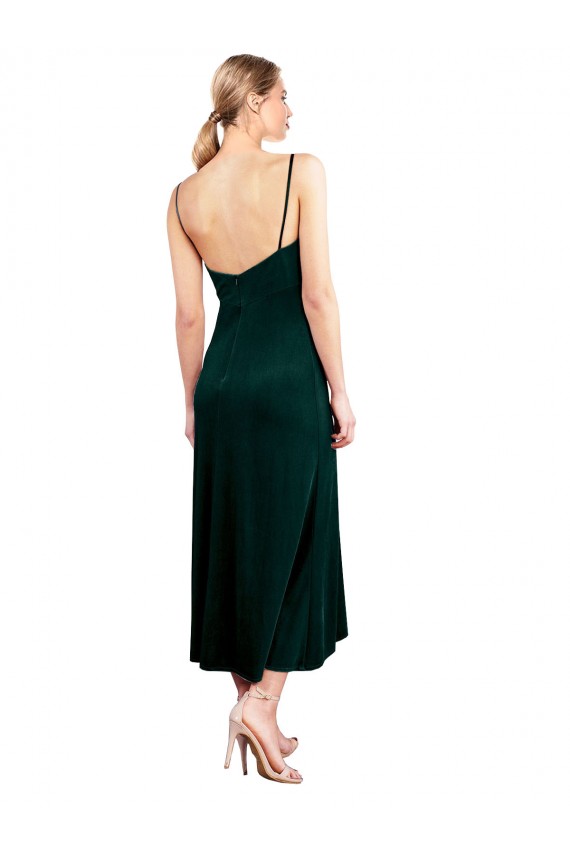 Discount Sleeveless Dark Green Low Back A-Line Spaghetti Straps Prom Dress Canada