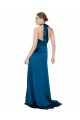 Discount Sleeveless Peacock Blue Open Back A-Line Halter Neck Prom Dress Canada