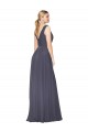 Discount Sleeveless Dusty Blue V-Back A-Line V-Neck Prom Dress Canada