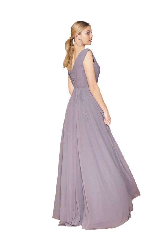 Discount Sleeveless Dusty Rose V-Back A-Line V-Neck Prom Dress Canada