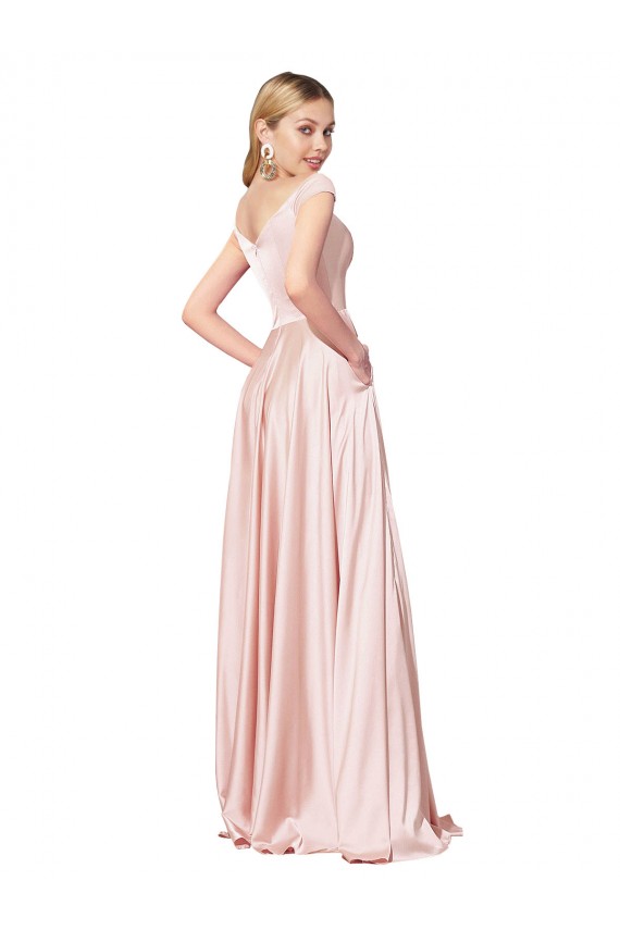 Discount Sleeveless Pink A-Line Off the Shoulder Prom Dress Canada