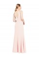 Discount Sleeveless Pink V-Back A-Line High Neck Stretch Crepe Prom Dress Canada