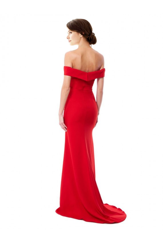 Discount Sleeveless Red A-Line Off the Shoulder Prom Dress Canada