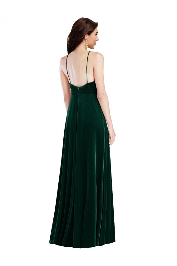 Discount Sleeveless Dark Green A-Line Halter Neck Prom Dress Canada