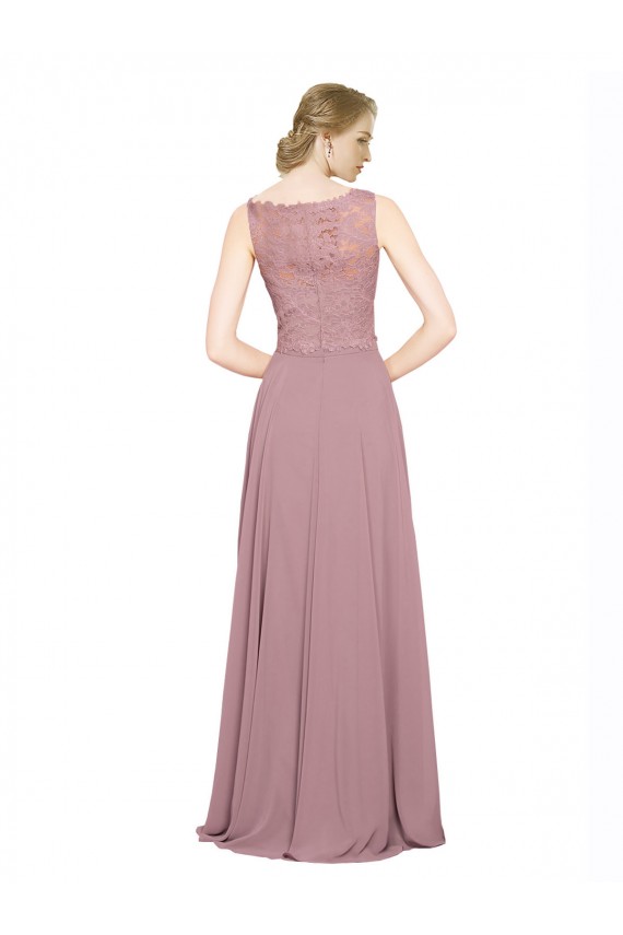 Discount Sleeveless A-Line Illusion Neck Black Tie Prom Dress Canada