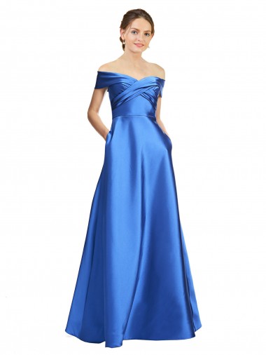 Discount Sleeveless A-Line Off the Shoulder Black Tie Prom Dress Canada