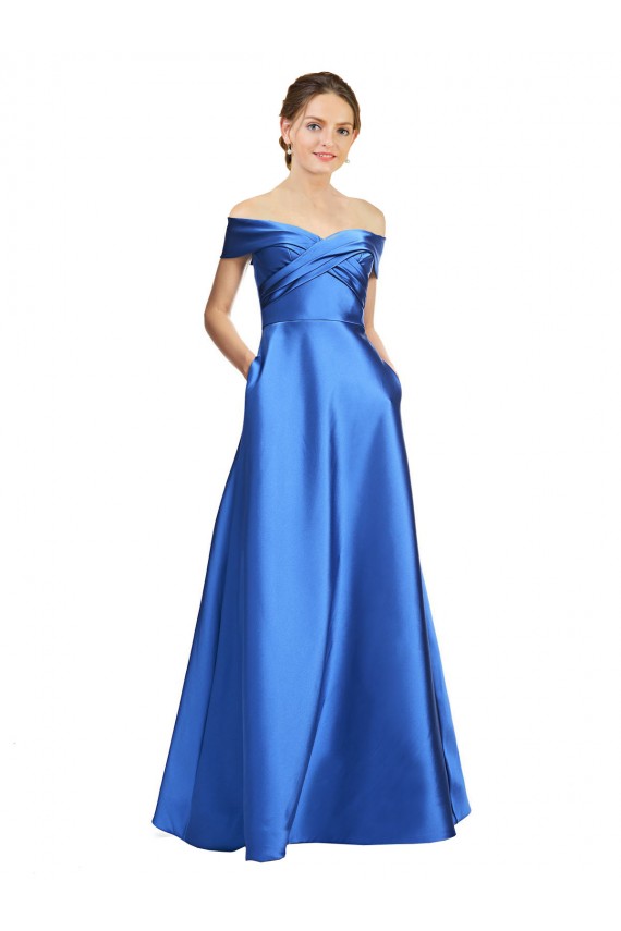 Discount Sleeveless A-Line Off the Shoulder Black Tie Prom Dress Canada