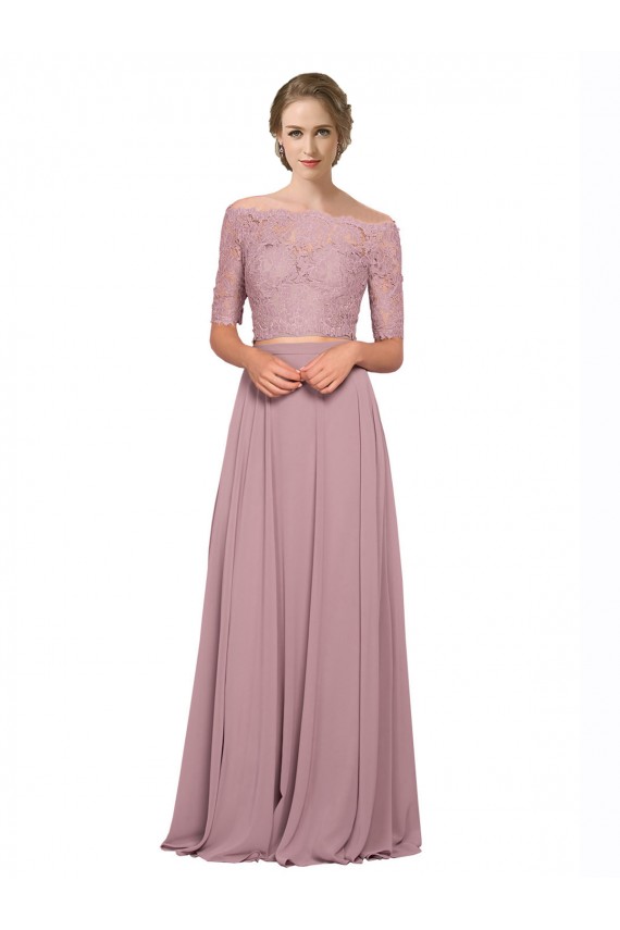 Discount Short Sleeves A-Line Off the Shoulder Prom Dress Canada