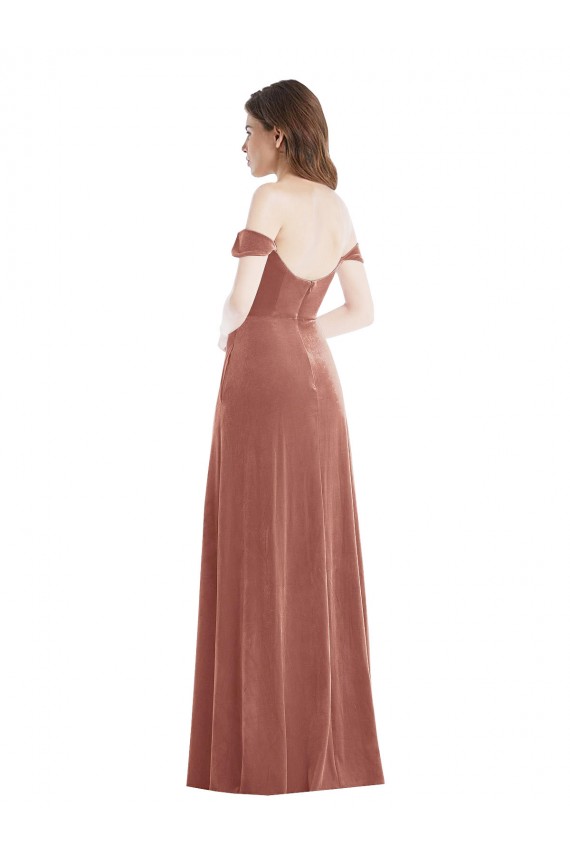 Discount Sleeveless Cinnamon Rose A-Line Off the Shoulder Prom Dress Canada