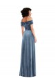 Discount Sleeveless Dusty Blue A-Line Off the Shoulder Prom Dress Canada