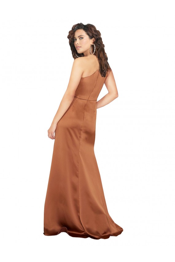 Discount Sleeveless Orange A-Line One Shoulder Prom Dress Canada