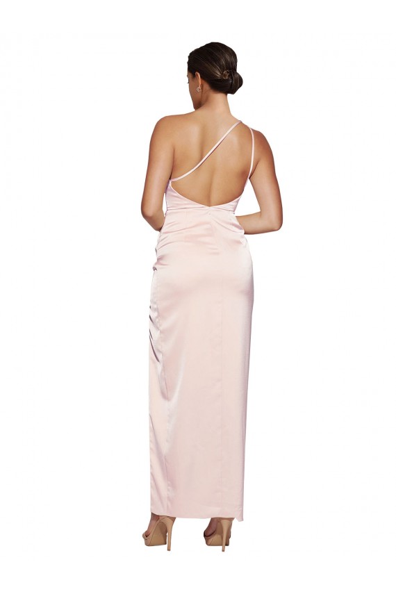 Discount Sleeveless Pink Low Back A-Line One Shoulder Prom Dress Canada