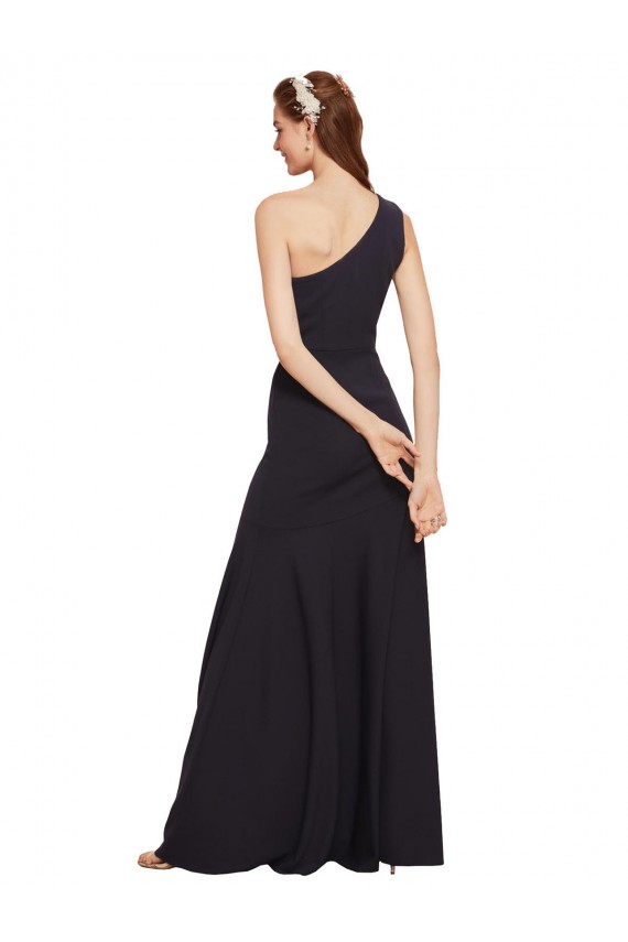 Discount Sleeveless Dark Navy A-Line One Shoulder Prom Dress Canada