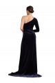 Discount Long Sleeves Dark Navy A-Line One Shoulder Prom Dress Canada
