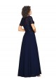 Discount Short Sleeves Dark Navy A-Line Round Neck Prom Dress Canada