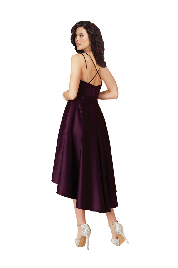 Discount Sleeveless Grape Criss Cross Back A-Line Sweetheart High Low Prom Dress Canada