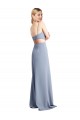 Discount Sleeveless Smoke Blue Open Back A-Line Spaghetti Straps Prom Dress Canada