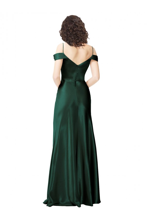 Discount Sleeveless Hunter V-Back A-Line Off the Shoulder Prom Dress Canada