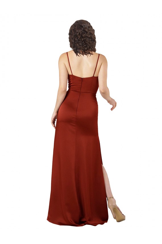 Discount Sleeveless Red Low Back A-Line Spaghetti Straps Prom Dress Canada