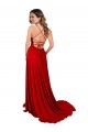 Discount Sleeveless Red Criss Cross Open Back A-Line Spaghetti Straps Prom Dress Canada