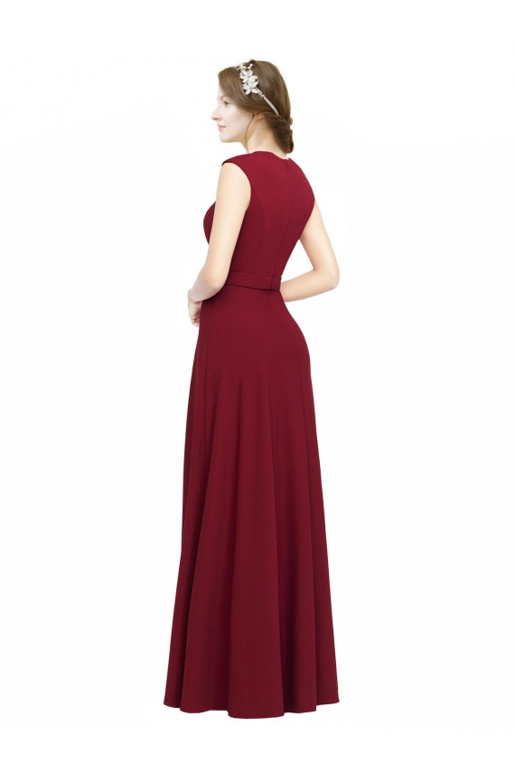 Discount Sleeveless Burgundy A-Line Square Neck Prom Dress Canada