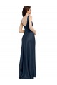 Discount Sleeveless Dark Navy Low Back A-Line Square Neck Prom Dress Canada