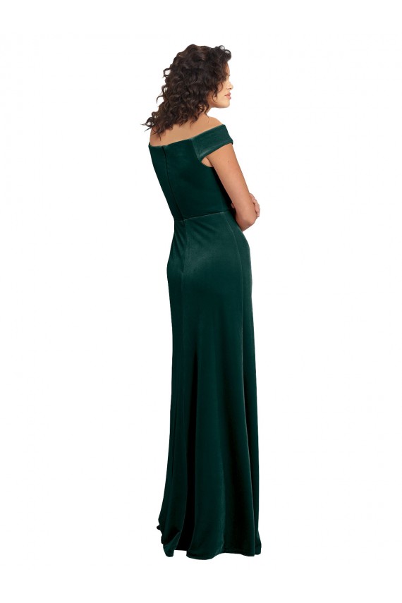 Discount Cap Sleeves Dark Green A-Line Square Neck Prom Dress Canada