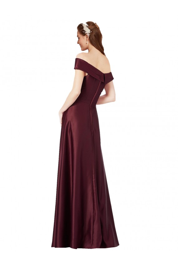 Discount Cap Sleeves Burgundy Gold A-Line Off the Shoulder Black Tie Prom Dress Canada
