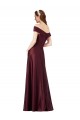 Discount Cap Sleeves Burgundy Gold A-Line Off the Shoulder Black Tie Prom Dress Canada