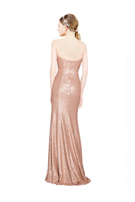 Discount Sleeveless Rose Gold Low Back A-Line Sweetheart Prom Dress Canada