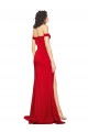 Discount Sleeveless Red A-Line Silky Satin Off the Shoulder Prom Dress Canada