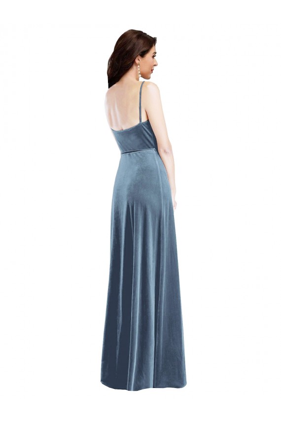 Discount Sleeveless Dusty Blue Low Back A-Line Sweetheart Prom Dress Canada