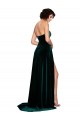 Discount Sleeveless Dark Green Low Back A-Line Sweetheart Prom Dress Canada