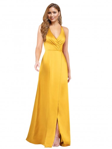 Discount Sleeveless Open Back A-Line V-Neck Prom Dress Canada