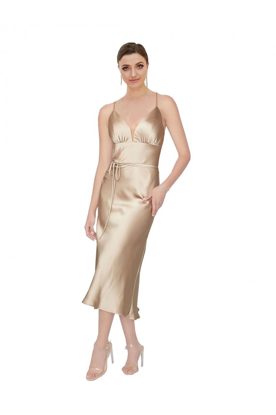 Discount Sleeveless A-Line V-Neck Silk like Satin Prom Dress Canada
