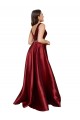 Discount Sleeveless Burgundy V-Back A-Line V-Neck Plus Size Formal Prom Dress Canada