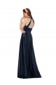 Discount Sleeveless Dark Navy Keyhole Back A-Line V-Neck Prom Dress Canada