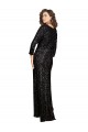 Discount Long Sleeves Black A-Line V-Neck Prom Dress Canada