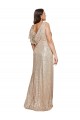 Discount Sleeveless Gold A-Line V-Neck Black Tie Plus Size Prom Dress Canada