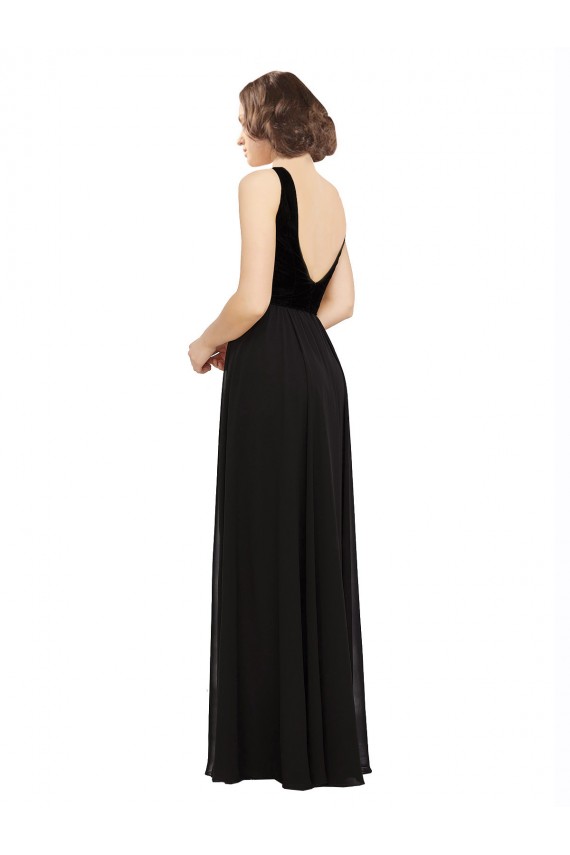 Discount Sleeveless Black Open Back A-Line V-Neck Prom Dress Canada