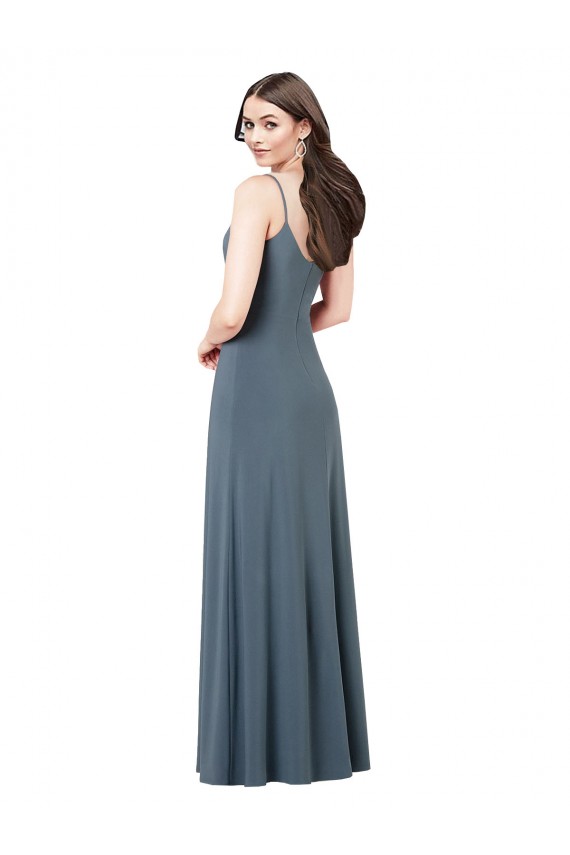 Discount Sleeveless Slate Grey Low Back A-Line V-Neck Prom Dress Canada