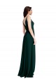 Discount Sleeveless Midnight Green V-Back A-Line V-Neck Stretch Crepe Prom Dress Canada