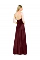 Discount Sleeveless Burgundy Gold A-Line Stretch Satin Spaghetti Straps Prom Dress Canada