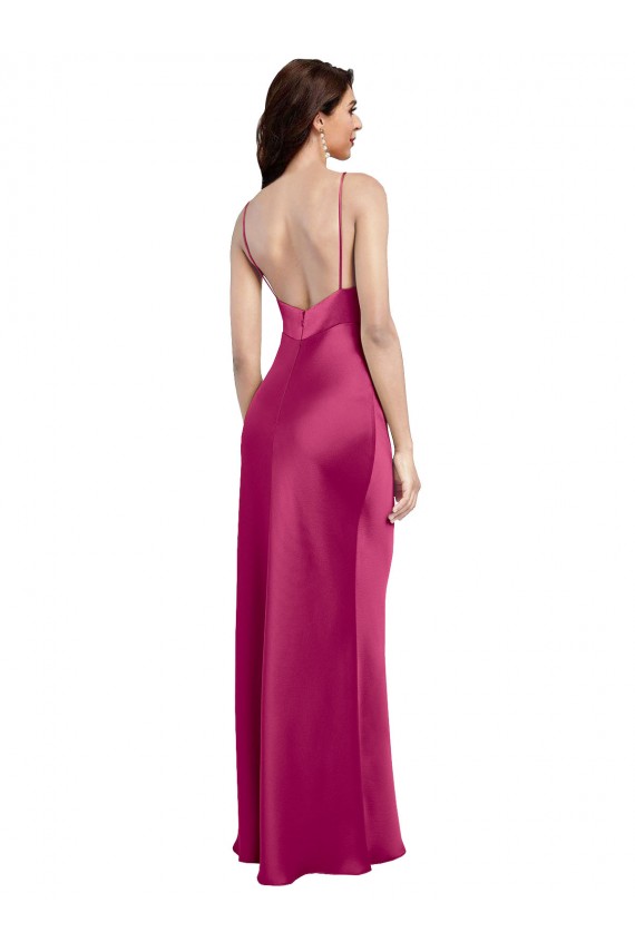 Discount Sleeveless Fuchsia Low Back A-Line Spaghetti Straps Prom Dress Canada