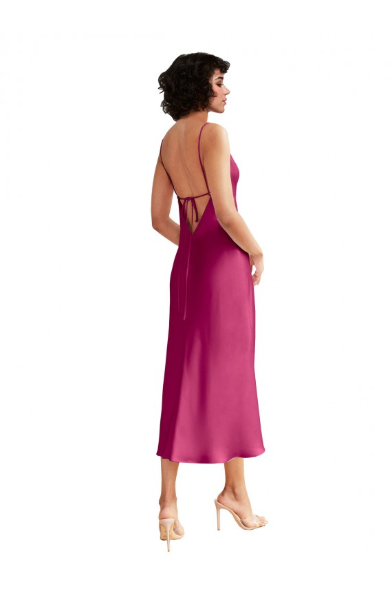 Discount Sleeveless Fuchsia Low Back A-Line V-Neck Prom Dress Canada