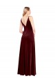Discount Sleeveless Burgundy V-Back A-Line V-Neck Black Tie Prom Dress Canada