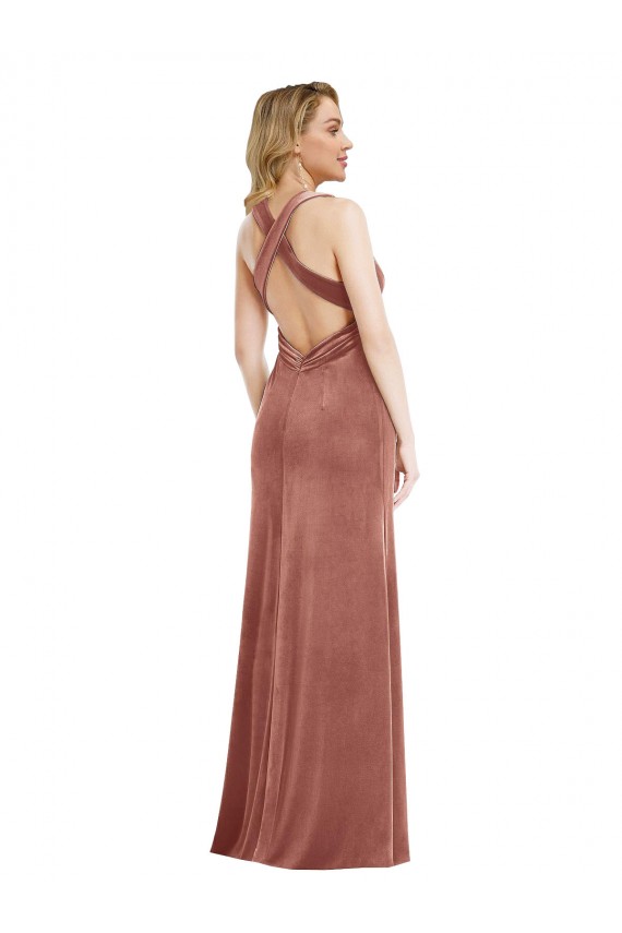 Discount Sleeveless Cinnamon Rose Criss Cross Open Back A-Line V-Neck Prom Dress Canada